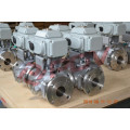 Electric flanged stainless steel cf8 3 way ball valve